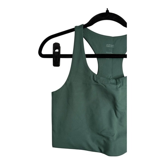 Girlfriend Collective Paloma Racerback Sports Bra‎ Large (Green) NEW - Picture 5 of 9